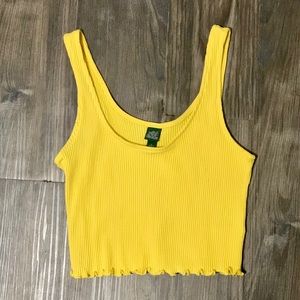 Wild Fable Yellow Ribbed Tank Top